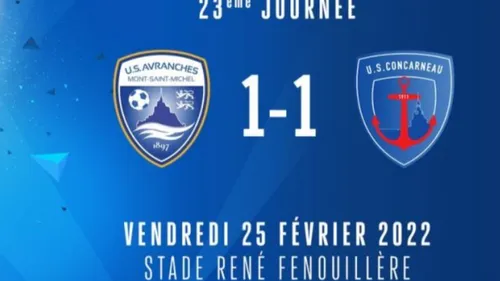 Football: l'US Concarneau ramène 1 point d'Avranches